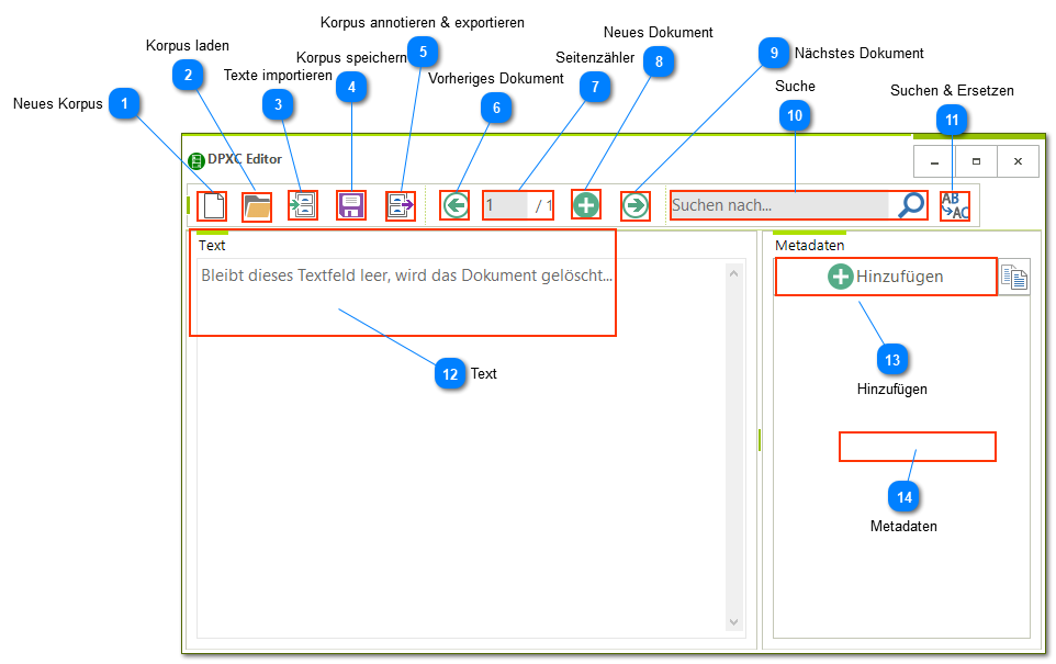 Korpora einfach sammeln mit dem DPXC-Editor